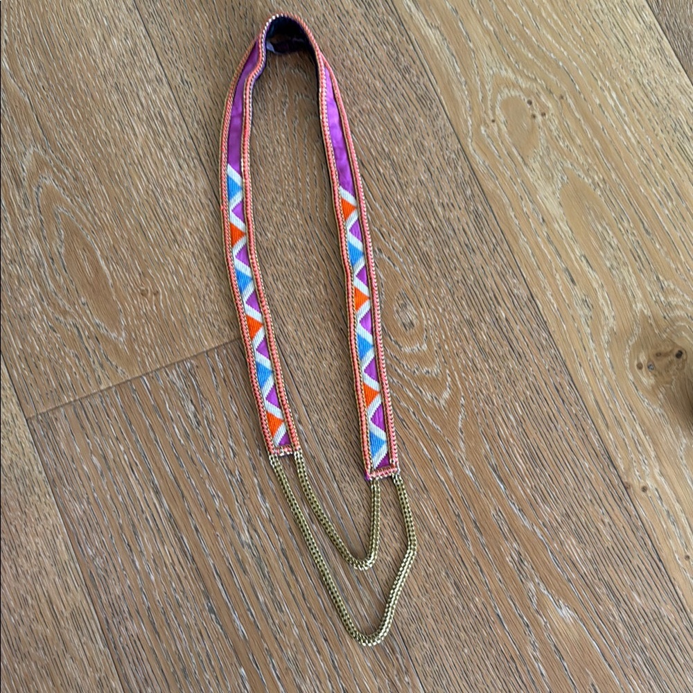 Fiona Paxton beaded Geometric Necklace with Gold Chains
